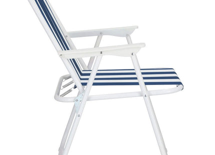 Campingstoel | Inklapbaar | Blauw/Wit