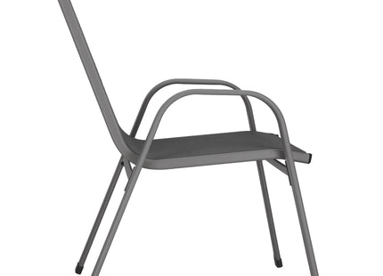 Tuinstoel | Tuinstoelen | Tuinstoel Buiten | Staal | Textiel | 4 Stuks | 120 Kg | Donkergrijs
