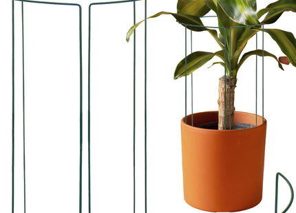 Plantensteun - Metaal - Bloemen - Groen - Set Van 3 - 75 Cm