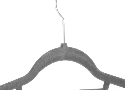 Velours Kledinghangers - 3 Stuks - Draaibaar - Luxe - Grijs