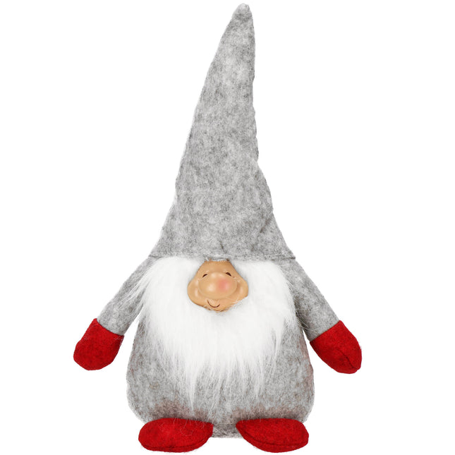 Kerstkabouter - Kerstversiering - Grijs - 38 cm