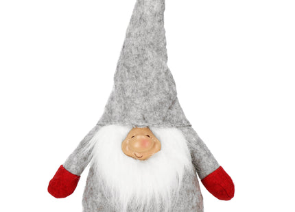Kerstkabouter - Kerstversiering - Grijs - 38 cm