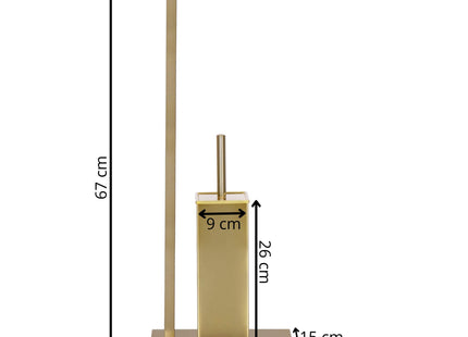 Toiletbutler | Toiletrolhouder | Toiletborstel met houder | Toiletaccessoire | Goud
