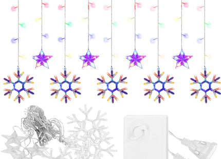 Lichtgordijn | IJspegel Verlichting | Inclusief USB En Afstandsbediening | 150 LED | Multicolor| Sterren | Sneeuwvlokje