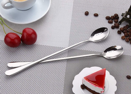 Latte -Dessertlepels Set van 6 - RVS - 19,7 cm - Zilver