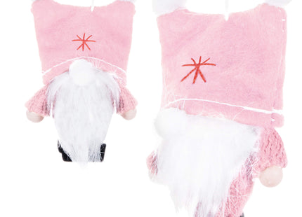 Kerstkabouter - Kersthanger - Kerstdwerg - Kerstversiering - Roze - 8 cm