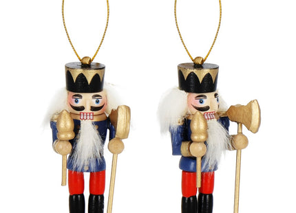Notenkraker Kerst | Houten Soldaat | Kerstversiering | 3 Stuks | Multicolor | 8 cm
