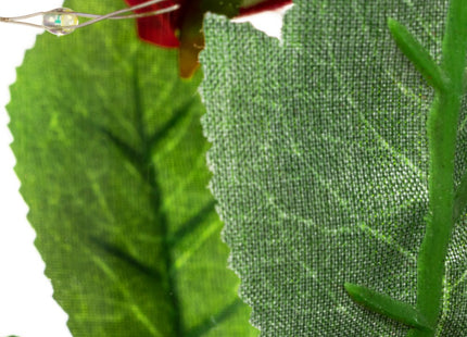 Roos | Valentijn | Rozen | LED | 22 cm | Rood/Groen/Zwart | Warm wit