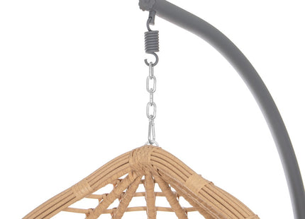 Hangstoel | Egg Hangstoel | XXL 125 cm | Inclusief Standaard & Kussen | Rotan