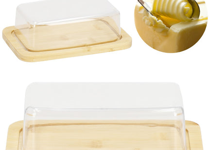 Botervloot | Botervloot met deksel | 20 cm | Naturel/Transparant