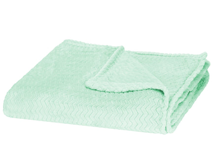 Plaid | Sprei | Bankdeken | Deken | 130 x 180 cm | Pluche | Lichtgroen
