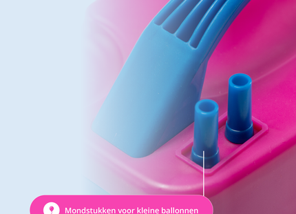 Ballonnenpomp - Elektrisch - Dubbele Vulfunctie - Met Hulpstukken - Roze / Blauw
