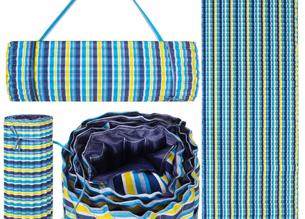 Strandmatras - Opvouwbaar - Kussen - Strepen - 180 X 60 CM - Kleurrijk