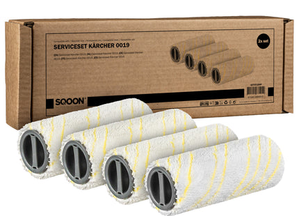 SQOON® Serviceset Rollers geschikt voor Kärcher FC 5 / FC 7 - Geel - Gelijk aan model: 2.055-006.0 - Microvezelsrollers - 4 Stuks