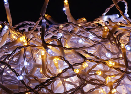 IJspegel Verlichting | 12 m + 2.5 m Snoer | 300 LED | Warm Wit | Koel Wit | Koppelbaar | Flits