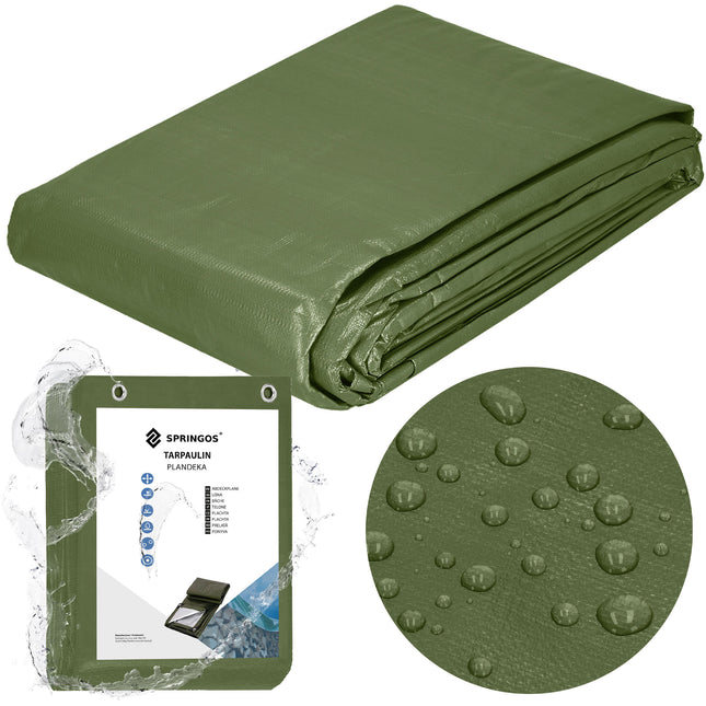 Afdekzeil | Dekzeil | Zeildoek | Waterdicht | PVC | 5 x 8 m | 120 g/m2 | Groen