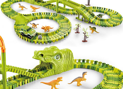 Dino Racebaan | Inclusief Jeep | 168 Delen | Groen
