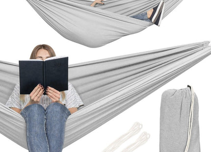 Hangmat | Extra Stevig | Inclusief Opbergtas | Lichtgrijs | 200 x 150 cm