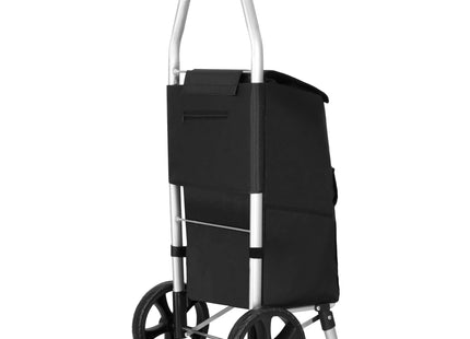 Boodschappentrolley - Boodschappenkrat - Met Twee Wielen - Grijs - Zwart - 42 L - 28 KG - 99 x 57 CM