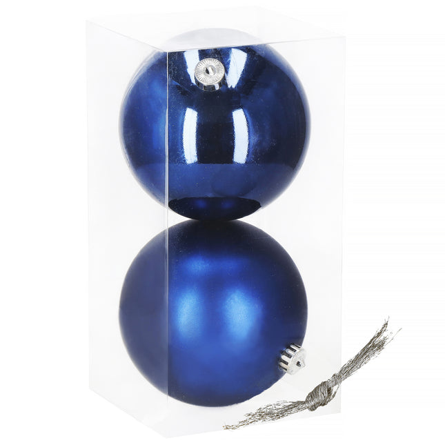 Kerstballen | 2 Stuks | 15 cm | Blauw
