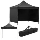 Partytent - 300x300xcm - Hoogte Verstelbaar - PVC - Polyester - Harmonica- Frame - Zwart