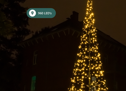 Galaxy LED Kerstboom - Vlaggenmast Verlichting - 6 Meter - Warm wit - 960 LED