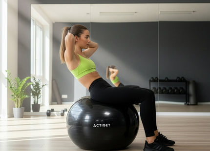 Fitnessballen - Yoga Bal - Pilates - Zwangerschap - Met Pomp - PVC - Zwart - 150 Kg - 85 Cm
