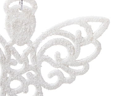 Kersthanger | Engel | Kerstboomhanger | Wit | Glitters | Kunststof | 10 cm | 3 Stuks