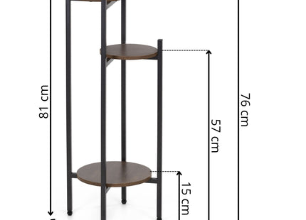 Plantenstandaard - Bloemenstandaard - Plantenrek - Bloementrap - Metaal - 3 laags - 81 Cm - Zwart