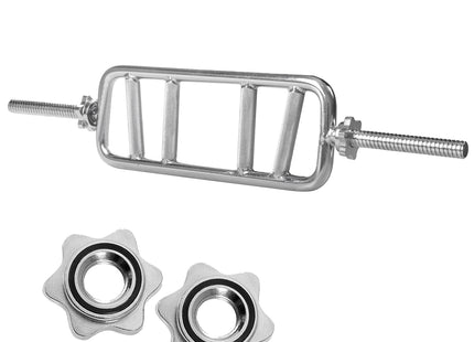 Korte Halterstang | Triceps Trainer | Chroomstaal | 87 cm | 7.6KG
