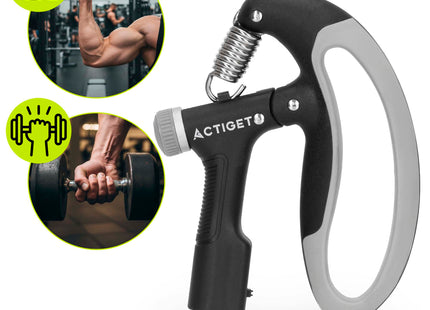 Actiget® Handtrainer | Handknijper | Zwart/Grijs | Teller | 10-100 Kg