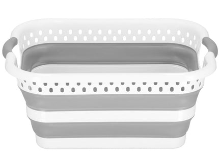 Wasmand | Opvouwbare Wasmand | Rechthoek | 24L | Grijs/Wit