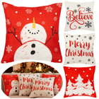 Sierkussenhoes | Kussenhoes | Kussensloop | Woonaccessoires | 40 x 40 cm | 4 Stuks | Kerstpatronen | Rood/Wit