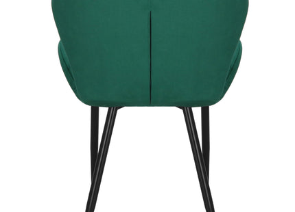 Stoel - Gestoffeerd - Fluwelen - Metaal - Woonkamer - Keuken - Eetkamer - Interieur - Groen