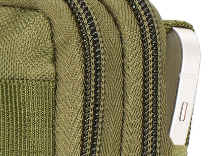 Heuptas - Riem - Buidel set - Polyester - Ritssluiting - Militair - Donker Groen