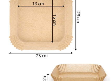 Papieren Inzetstukken Voor Airfryer - Wegwerpbaar -  220°C - Geschikt voor: Airfryer, Oven, Magnetron, Stoomkoker - 100 stuks