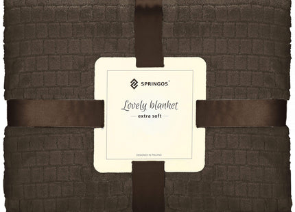 Plaid | Sprei | Deken | 170 x 210 cm | Pluche | Bruin