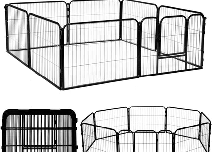 Puppyren - Opvouwbaar - Metaal - Zwart - 215 x 215 x 60 CM