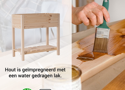 Kweekbak - Plantenbak - Moestuin - Planten - Hout -Rechthoekig - Naturel - 80 x 40 x 78 Cm