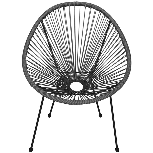 Tuinstoel - Draad - Rotan - Grijs  - 87 x 70 x 73 CM