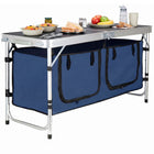 Campingtafel - Vouwtafel - Inklapbaar - Verstelbaar - Inclusief Stoelen -  120x47x55  - Wit