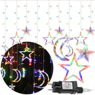 Lichtgordijn | IJspegel Verlichting | Inclusief USB En Afstandsbediening | 138 LED | Multicolor | Sterren | Maan