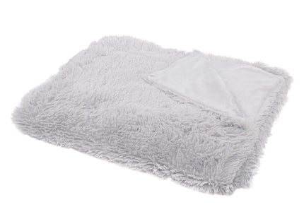 Plaid | Sprei | Deken | 160 x 200 cm | Pluche | Lichtgrijs