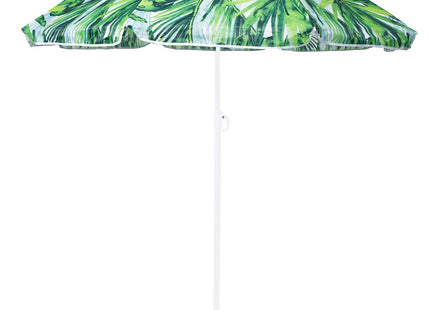 Parasol | Strand Parasol | Parasols | Opvouwbaar | 160 cm | Groen/Wit