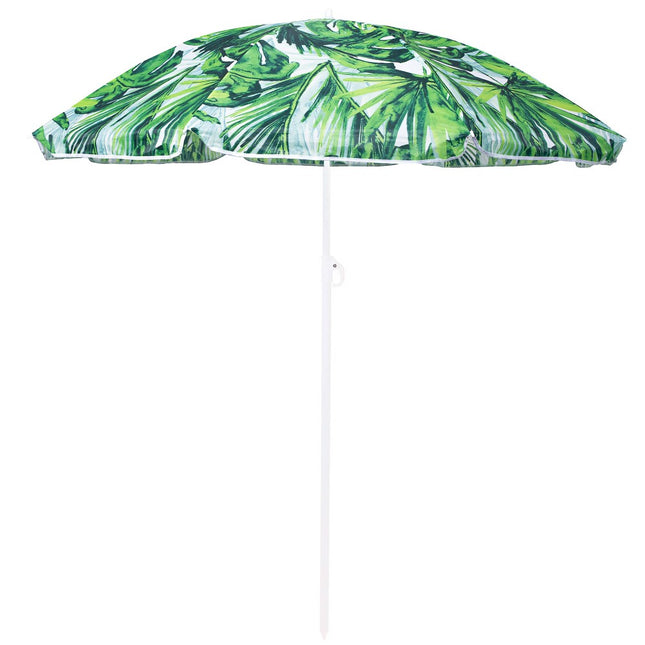 Parasol | Strand Parasol | Parasols | Opvouwbaar | 160 cm | Groen/Wit