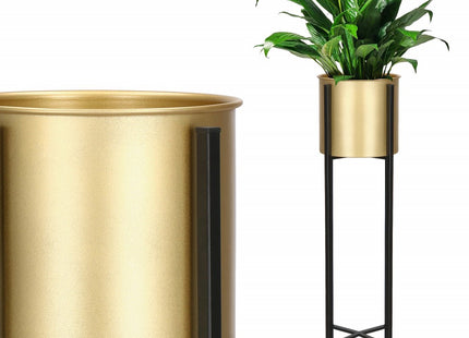 Staande Plantenbak | Plantenbakken | Metaal Zwart/Goud | 82 cm