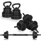 Dumbellset - 6 in 1 Kettlebell Pro Set - 30 KG - Halter Verlengstuk - Verstelbaar - Complete Set - Thuis Sporten - Zwart