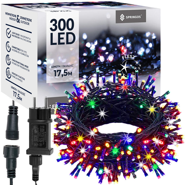 Kerstboomverlichting | met 300 LED Lampjes | 15 M | Multicolor | Flits