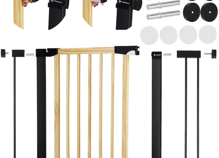 Traphekje | 75 - 103 cm | Traphek | Veiligheidshekje | Metaal | Hout | Zwart/Bruin