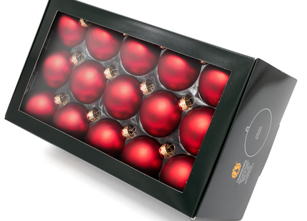 Kerstballen Glas | 30 Stuks | Glas | Mat | Rood